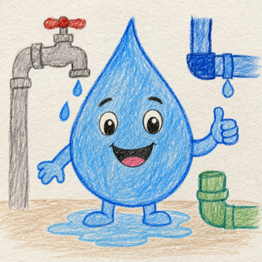 手描きの水滴マスコット